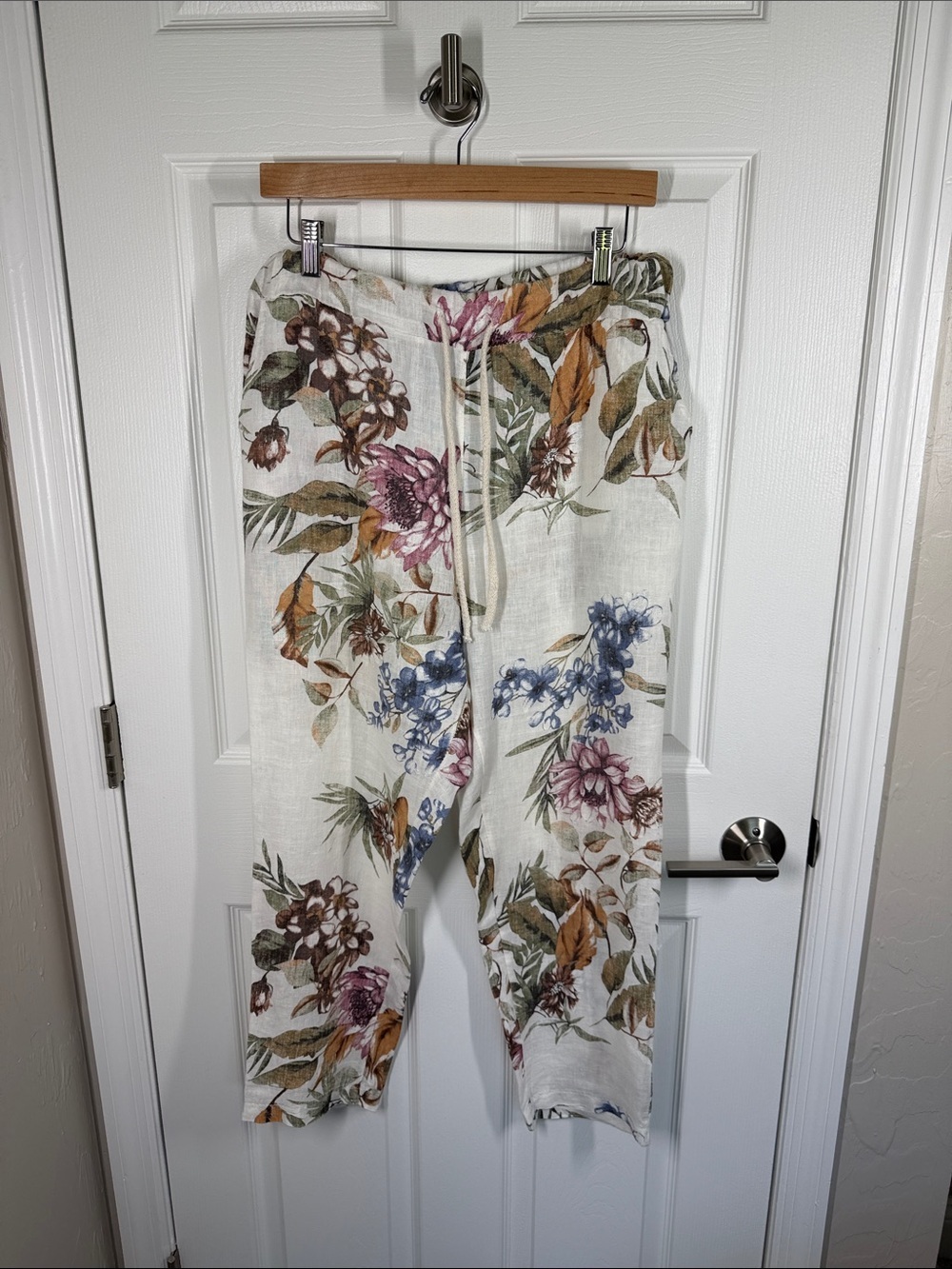 Kaktus floral print linen pants size medium